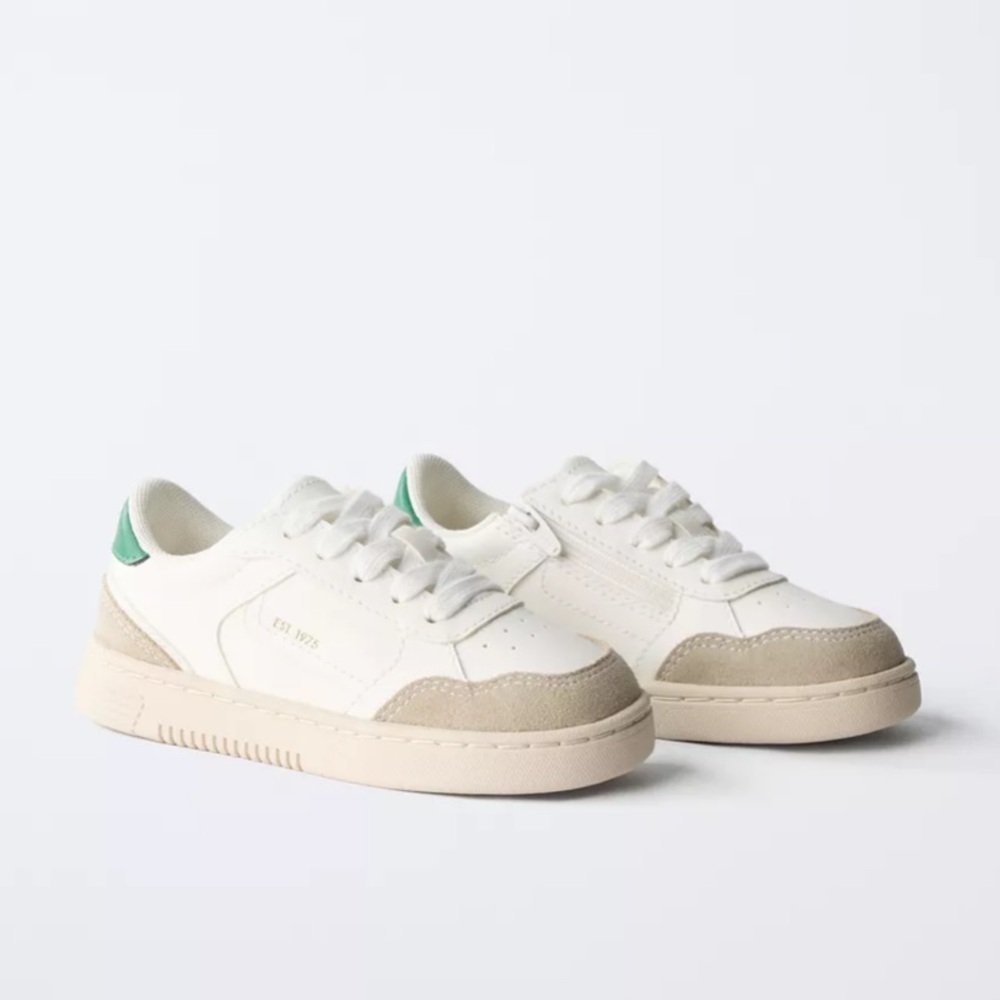 White and Green Sneakers